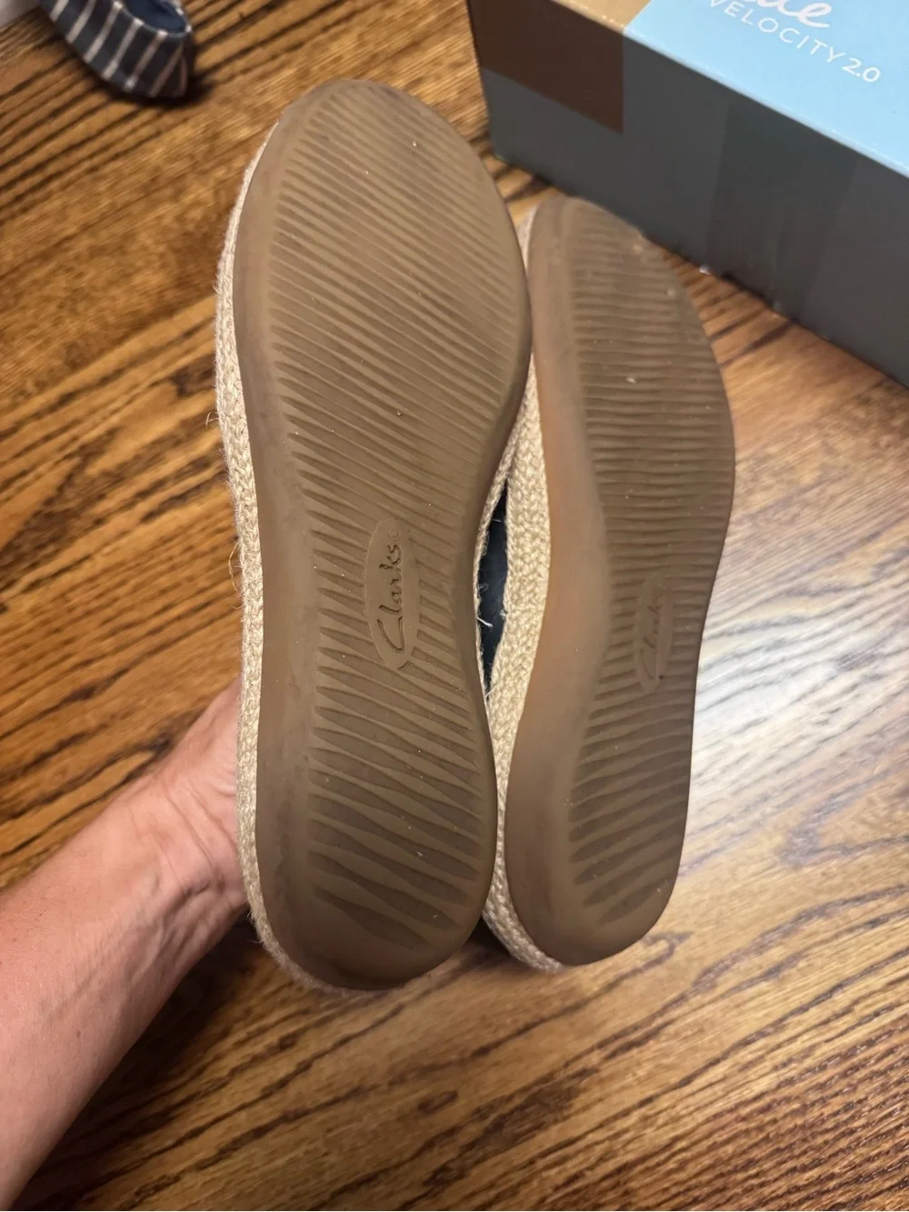 Clarks Collection Women's Navy Slip-On Espadrille Flats Size 9